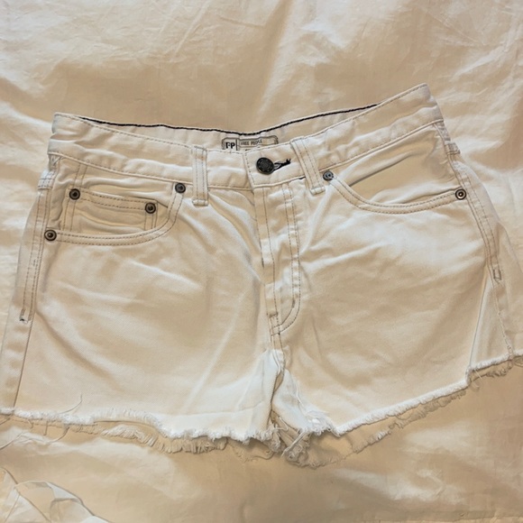 Free People Pants - White denim Free People shorts